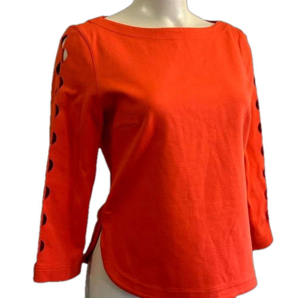 AKRIS PUNTO Orange top SZ 4 (as is : content label is hard to read )